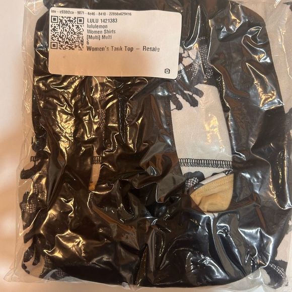 Lululemon Athletica Laceoflage WorkOut Scoop NeckTank Top Black Crème Floral SZ6 - Picture 11 of 17